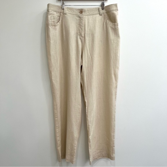 Ellen Orton linen blend reversible pants set tan black jacket plus size 1X - Picture 9 of 16